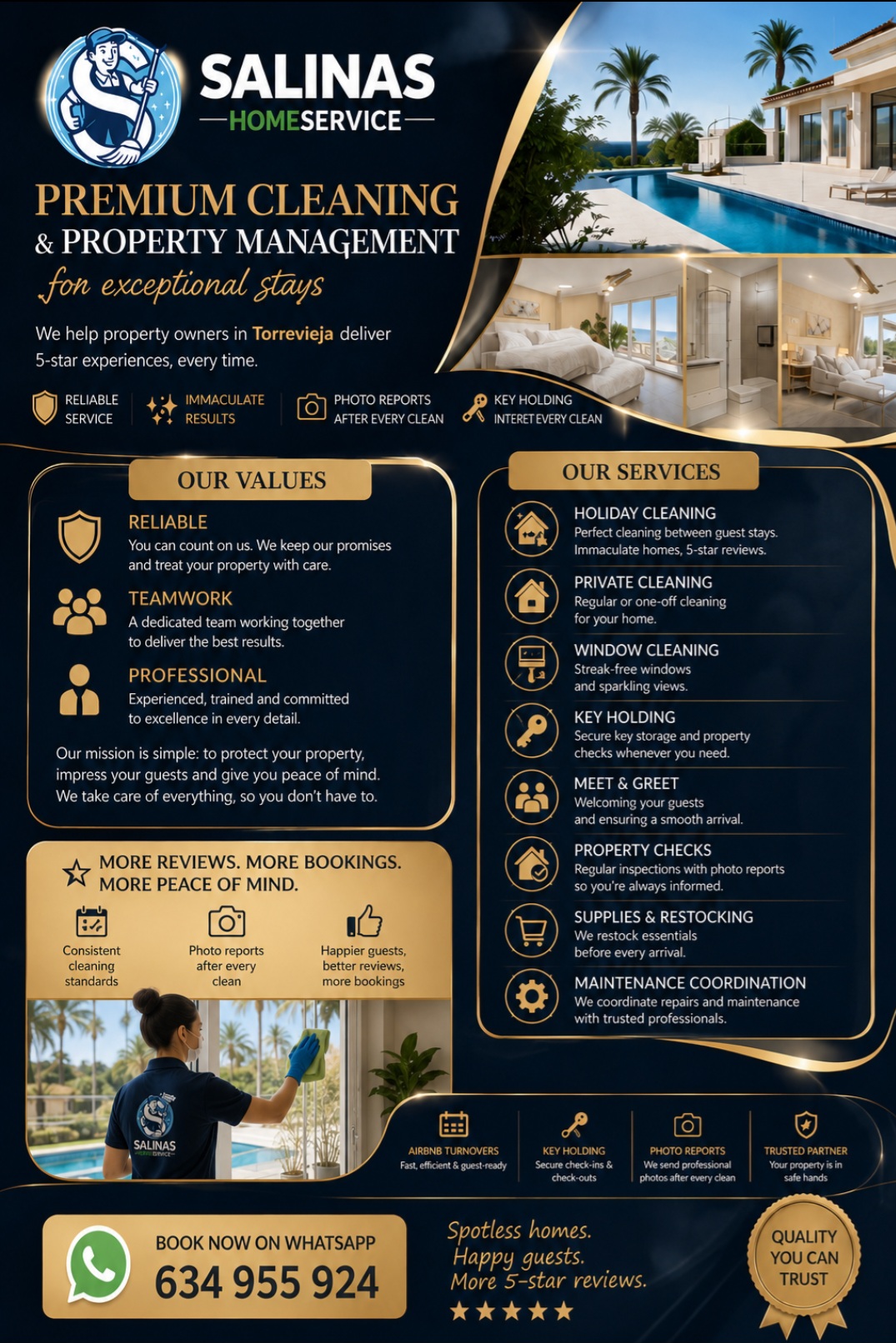 Salinas Homeservice premium cleaning and property management flyer